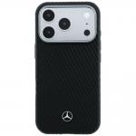 Husa Mercedes Leather Semi Wrap Wood Effect cu MagSafe compatibila cu iPhone 18 Pro / 17 Pro, Negru 2 - lerato.ro