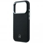 Husa Mercedes Leather Semi Wrap Wood Effect cu MagSafe compatibila cu iPhone 18 Pro / 17 Pro, Negru 7 - lerato.ro