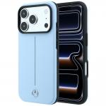 Husa Mercedes Leather Semi Wrap Iconic Line cu MagSafe compatibila cu iPhone 18 Pro / 17 Pro, Albastru 4 - lerato.ro