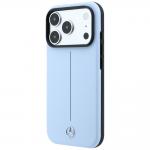 Husa Mercedes Leather Semi Wrap Iconic Line cu MagSafe compatibila cu iPhone 18 Pro / 17 Pro, Albastru 3 - lerato.ro