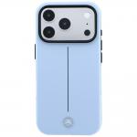 Husa Mercedes Leather Semi Wrap Iconic Line cu MagSafe compatibila cu iPhone 18 Pro / 17 Pro, Albastru 2 - lerato.ro