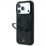 Husa Mercedes Leather Ring Stand cu MagSafe compatibila cu iPhone 18 Pro / 17 Pro, Negru 3 - lerato.ro
