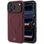 Husa Mercedes Leather 3D cu MagSafe compatibila cu iPhone 18 Pro Max / 17 Pro Max, Burgundy 4 - lerato.ro