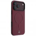 Husa Mercedes Leather 3D cu MagSafe compatibila cu iPhone 18 Pro Max / 17 Pro Max, Burgundy 5 - lerato.ro