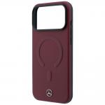 Husa Mercedes Leather 3D cu MagSafe compatibila cu iPhone 18 Pro Max / 17 Pro Max, Burgundy 7 - lerato.ro