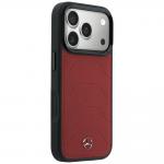 Husa Mercedes Leather Mesh Bow Line cu MagSafe compatibila cu iPhone 18 Pro Max / 17 Pro Max, Burgundy 5 - lerato.ro