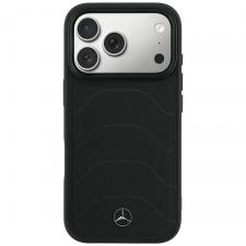 Husa Mercedes Leather Mesh Bow Line cu MagSafe compatibila cu iPhone 18 Pro Max / 17 Pro Max, Negru