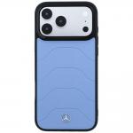 Husa Mercedes Leather Mesh Bow Line cu MagSafe compatibila cu iPhone 18 Pro Max / 17 Pro Max, Albastru 2 - lerato.ro