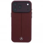 Husa Mercedes Leather Mesh Bow Line cu MagSafe compatibila cu iPhone 18 Pro / 17 Pro, Burgundy 2 - lerato.ro