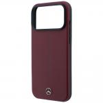 Husa Mercedes Leather Mesh Bow Line cu MagSafe compatibila cu iPhone 18 Pro / 17 Pro, Burgundy 7 - lerato.ro