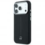 Husa Mercedes Leather Semi Wrap Iconic Line cu MagSafe compatibila cu iPhone 18 Pro / 17 Pro, Negru 3 - lerato.ro