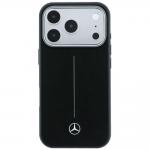 Husa Mercedes Leather Semi Wrap Iconic Line cu MagSafe compatibila cu iPhone 18 Pro / 17 Pro, Negru 2 - lerato.ro