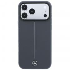 Husa Mercedes Leather Semi Wrap Iconic Line cu MagSafe compatibila cu iPhone 18 Pro Max / 17 Pro Max, Anthracite