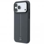 Husa Mercedes Leather Semi Wrap Iconic Line cu MagSafe compatibila cu iPhone 18 Pro / 17 Pro, Anthracite 3 - lerato.ro