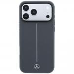 Husa Mercedes Leather Semi Wrap Iconic Line cu MagSafe compatibila cu iPhone 18 Pro / 17 Pro, Anthracite 2 - lerato.ro
