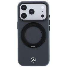 Husa Mercedes Leather Ring Stand cu MagSafe compatibila cu iPhone 18 Pro Max / 17 Pro Max, Anthracite