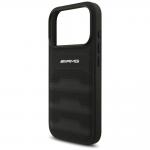 Husa Mercedes AMG Leather Debossed Lines Logo compatibila cu iPhone 18 Pro / 17 Pro, Negru 7 - lerato.ro