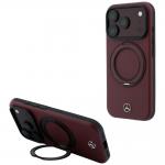 Husa Mercedes Leather with Ring Stand cu MagSafe compatibila cu iPhone 18 Pro / 17 Pro, Burgundy 5 - lerato.ro
