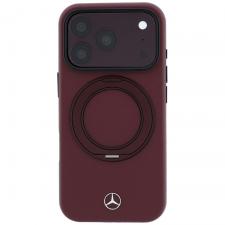 Huse si carcase iPhone 17 Pro, Husa Mercedes Leather with Ring Stand cu MagSafe compatibila cu iPhone 18 Pro / 17 Pro, Burgundy, lerato.ro