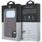 Husa Mercedes Leather with Ring Stand cu MagSafe compatibila cu iPhone 18 Pro / 17 Pro, Burgundy 9 - lerato.ro