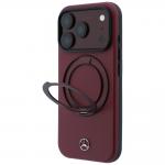 Husa Mercedes Leather Ring Stand cu MagSafe compatibila cu iPhone 18 Pro Max / 17 Pro Max, Burgundy 3 - lerato.ro