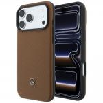 Set 2-in-1 Mercedes, Husa Mercedes Grill Pattern cu MagSafe + portofel magnetic, compatibil cu iPhone 18 Pro Max / 17 Pro Max, Maro 3 - lerato.ro
