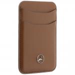 Set 2-in-1 Mercedes, Husa Mercedes Grill Pattern cu MagSafe + portofel magnetic, compatibil cu iPhone 18 Pro Max / 17 Pro Max, Maro 14 - lerato.ro