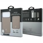 Set 2-in-1 Mercedes, Husa Mercedes Grill Pattern cu MagSafe + portofel magnetic, compatibil cu iPhone 18 Pro Max / 17 Pro Max, Maro 15 - lerato.ro