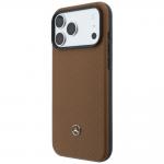 Set 2-in-1 Mercedes, Husa Mercedes Grill Pattern cu MagSafe + portofel magnetic, compatibil cu iPhone 18 Pro Max / 17 Pro Max, Maro 4 - lerato.ro