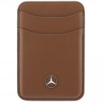 Set 2-in-1 Mercedes, Husa Mercedes Grill Pattern cu MagSafe + portofel magnetic, compatibil cu iPhone 18 Pro Max / 17 Pro Max, Maro 11 - lerato.ro