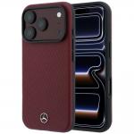 Set 2-in-1 Mercedes, Husa Mercedes Grill Pattern cu MagSafe + portofel magnetic, compatibil cu iPhone 18 Pro / 17 Pro, Burgundy 3 - lerato.ro