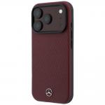 Set 2-in-1 Mercedes, Husa Mercedes Grill Pattern cu MagSafe + portofel magnetic, compatibil cu iPhone 18 Pro / 17 Pro, Burgundy 4 - lerato.ro