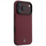 Set 2-in-1 Mercedes, Husa Mercedes Grill Pattern cu MagSafe + portofel magnetic, compatibil cu iPhone 18 Pro / 17 Pro, Burgundy 6 - lerato.ro