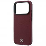 Set 2-in-1 Mercedes, Husa Mercedes Grill Pattern cu MagSafe + portofel magnetic, compatibil cu iPhone 18 Pro / 17 Pro, Burgundy 8 - lerato.ro