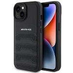 Carcasa Mercedes-Benz AMG Leather Debossed Lines compatibila cu iPhone 15 Plus Black 5 - lerato.ro