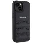 Carcasa Mercedes-Benz AMG Leather Debossed Lines compatibila cu iPhone 15 Plus Black 3 - lerato.ro