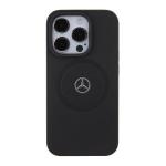 Carcasa Mercedes-Benz Crossed Lines Pattern Leather MagSafe compatibila cu iPhone 15 Pro Black 2 - lerato.ro