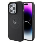 Carcasa Mercedes-Benz Crossed Lines Pattern Leather MagSafe compatibila cu iPhone 15 Pro Black 4 - lerato.ro