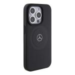 Carcasa Mercedes-Benz Crossed Lines Pattern Leather MagSafe compatibila cu iPhone 15 Pro Black 6 - lerato.ro