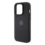Carcasa Mercedes-Benz Crossed Lines Pattern Leather MagSafe compatibila cu iPhone 15 Pro Black 8 - lerato.ro