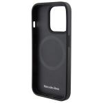 Carcasa Mercedes-Benz Crossed Lines Pattern Leather MagSafe compatibila cu iPhone 15 Pro Black 5 - lerato.ro