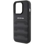 Carcasa Mercedes-Benz AMG Leather Debossed Lines compatibila cu iPhone 15 Pro Black 6 - lerato.ro