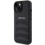 Carcasa Mercedes-Benz AMG Leather Debossed Lines compatibila cu iPhone 15 Black 4 - lerato.ro