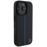 Carcasa Mercedes-Benz Blue Line Leather compatibila cu iPhone 16 Pro Max Black 6 - lerato.ro