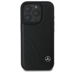 Carcasa Mercedes-Benz Curved Stitches Leather compatibila cu iPhone 16 Pro Max Black 2 - lerato.ro