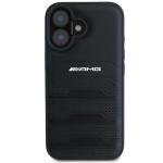 Carcasa Mercedes-Benz AMG Leather Debossed Lines Black Logo compatibila cu iPhone 16 Black 2 - lerato.ro