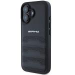 Carcasa Mercedes-Benz AMG Leather Debossed Lines Black Logo compatibila cu iPhone 16 Black 6 - lerato.ro