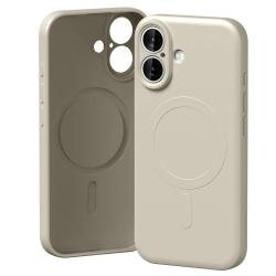 Carcasa Mercury Semi-Silicone cu MagSafe compatibila cu iPhone 17, Bej