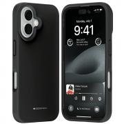 Carcasa Mercury Pure Silicone cu MagSafe compatibila cu iPhone 16, Negru
