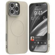 Carcasa Mercury Goospery Semi-Silicone cu MagSafe compatibila cu iPhone 16 Pro Max, Stone